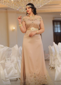 Robe de Soirée Karakou Algérois Champagne et Or